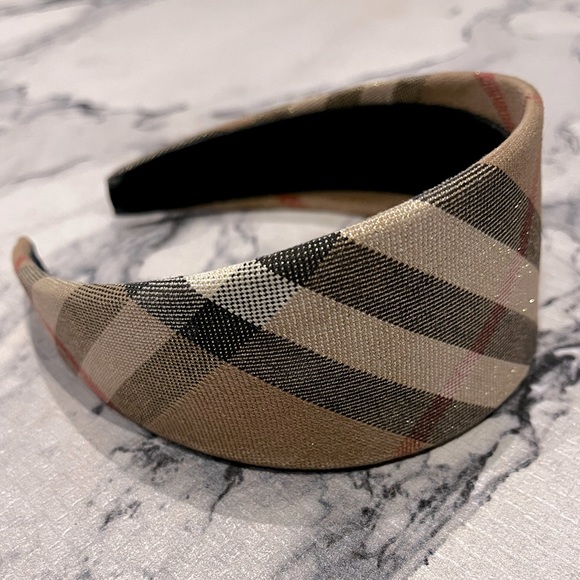 Burberry | Nova Checkered Headband | Metallic Traditional Pattern | Wide - Picture 3 of 5